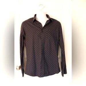 Nordstrom Men’s Shop Navy Blue Dress Shirt 100% Cotton Size Medium
